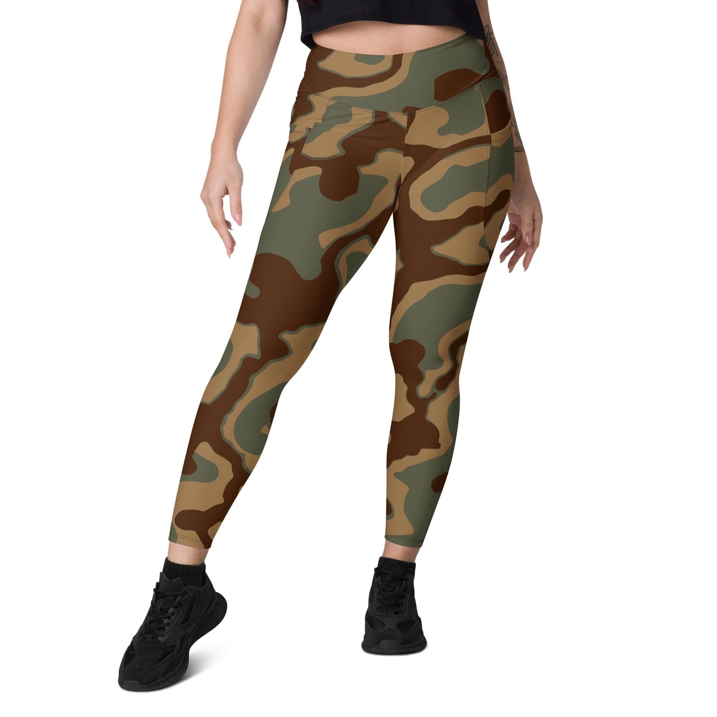 German WW2 Ambush Normandy Tank CAMO Leggings with pockets - Womens With Pockets