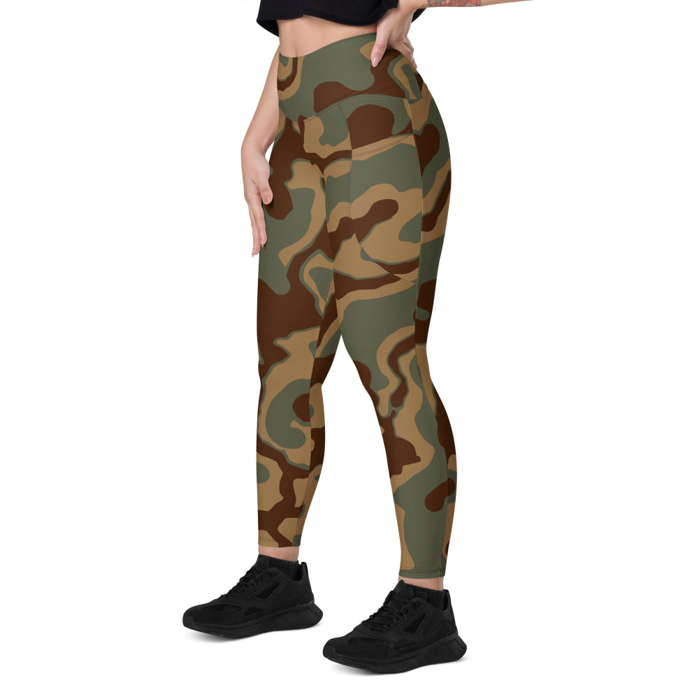 German WW2 Ambush Normandy Tank CAMO Leggings with pockets - Womens With Pockets