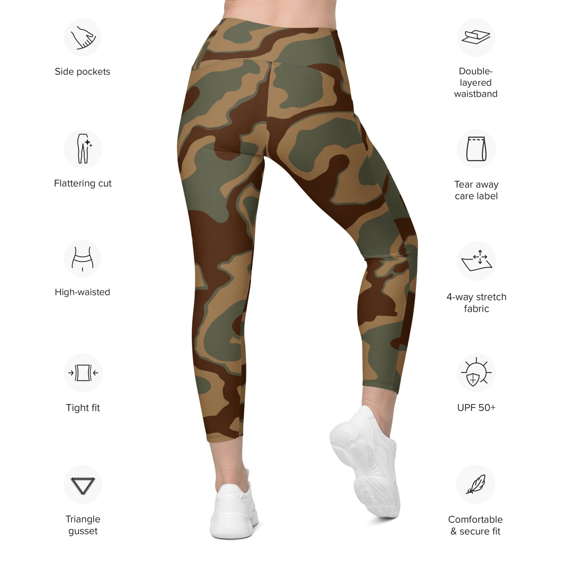 German WW2 Ambush Normandy Tank CAMO Leggings with pockets - Womens With Pockets