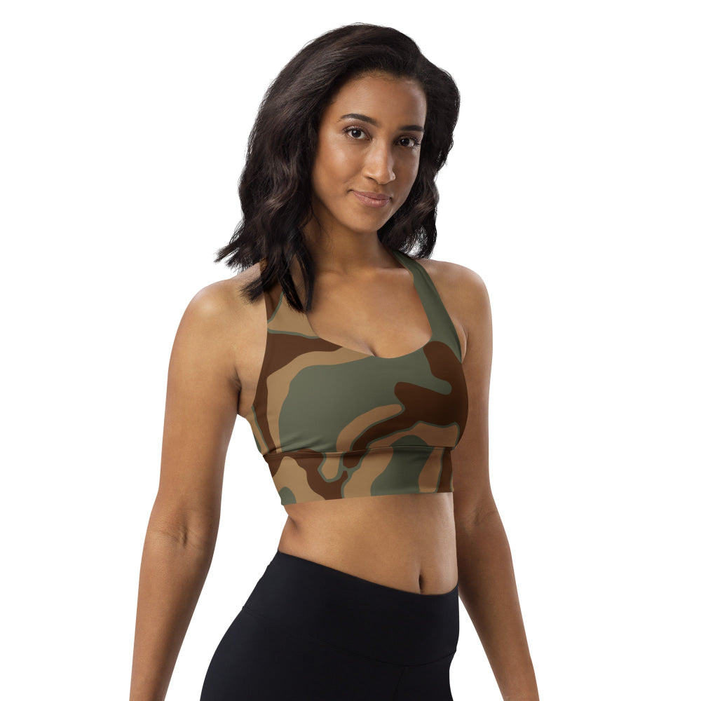 German WW2 Ambush Normandy Tank CAMO Longline sports bra - Womens Sports Bra