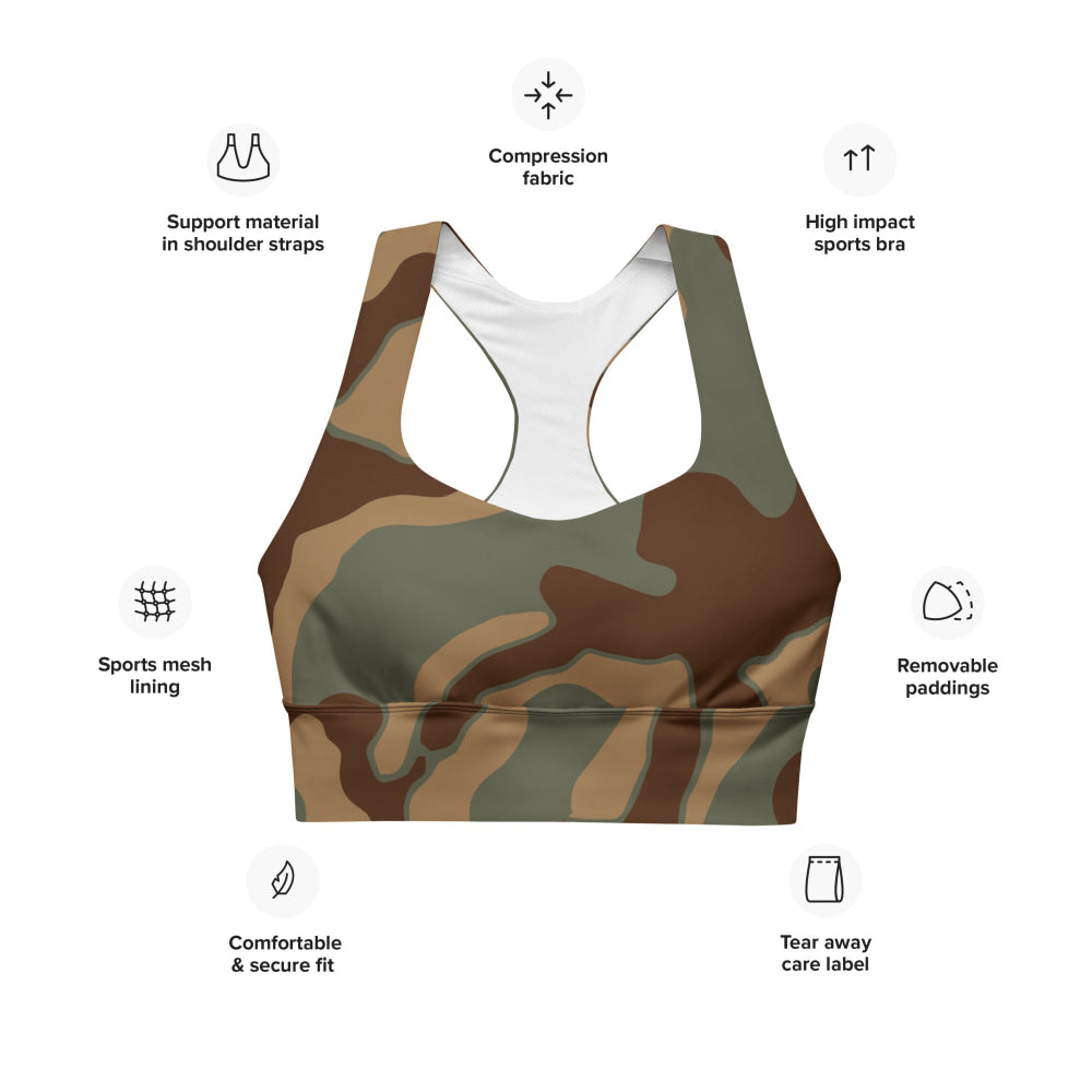 German WW2 Ambush Normandy Tank CAMO Longline sports bra - Womens Sports Bra