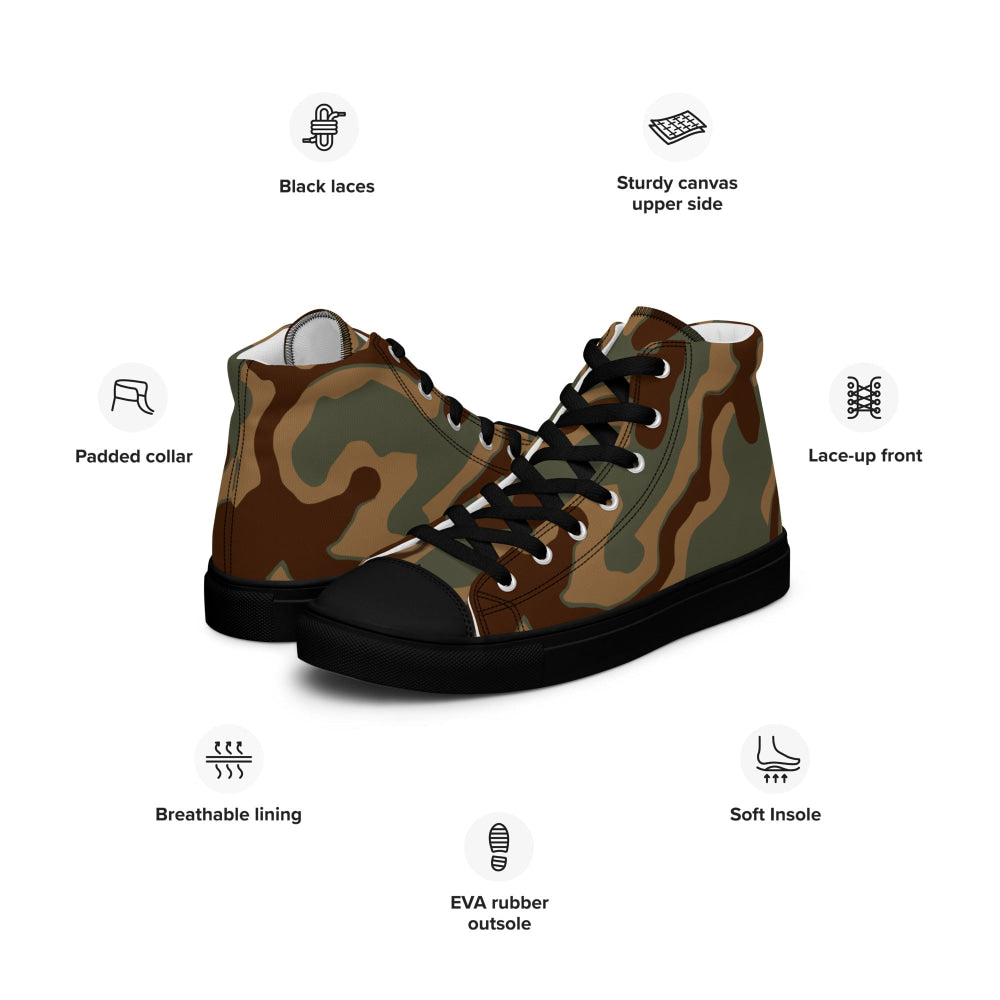 German WW2 Ambush Normandy Tank CAMO Men’s high top canvas shoes - Mens High Top Canvas Shoes