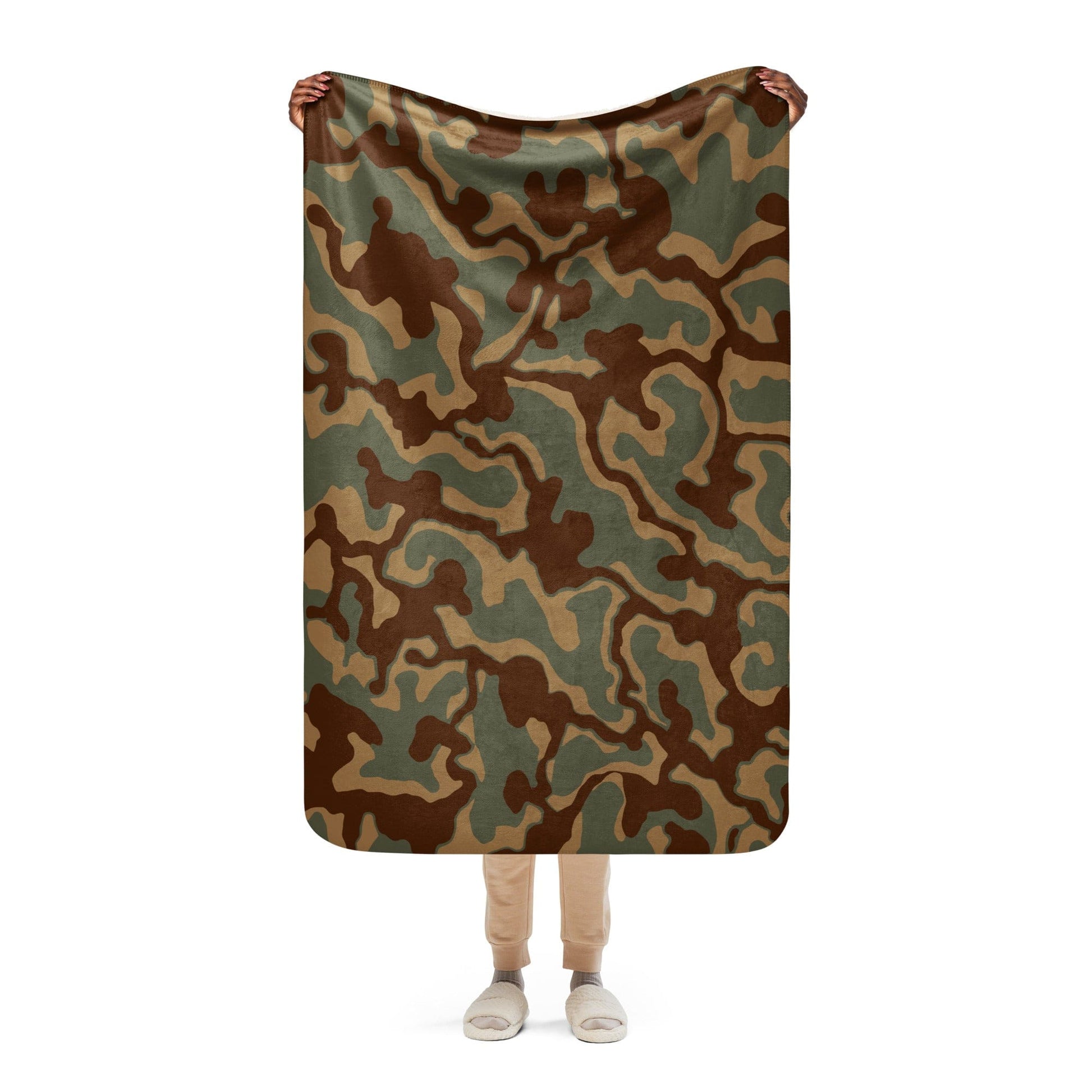 German WW2 Ambush Normandy Tank CAMO Sherpa blanket - 37″×57″ - Blanket