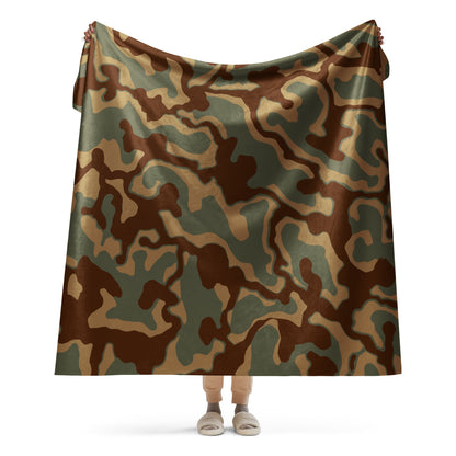 German WW2 Ambush Normandy Tank CAMO Sherpa blanket - 60″×80″ - Blanket