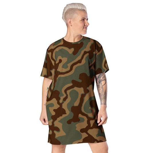 German WW2 Ambush Normandy Tank CAMO T-shirt dress - 2XS - Womens T-Shirt Dress