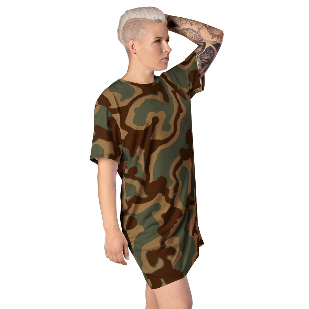 German WW2 Ambush Normandy Tank CAMO T-shirt dress - Womens T-Shirt Dress