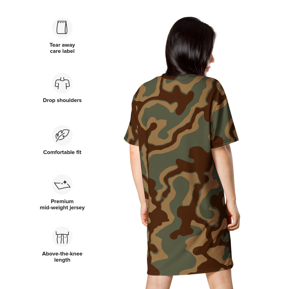 German WW2 Ambush Normandy Tank CAMO T-shirt dress - Womens T-Shirt Dress