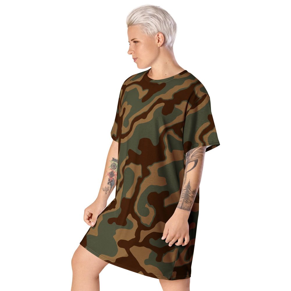 German WW2 Ambush Normandy Tank CAMO T-shirt dress - Womens T-Shirt Dress