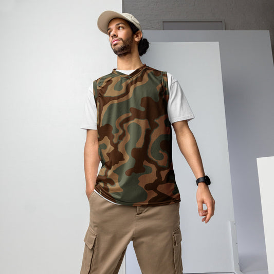 German WW2 Ambush Normandy Tank CAMO unisex basketball jersey - 2XS - Unisex Basketball Jersey