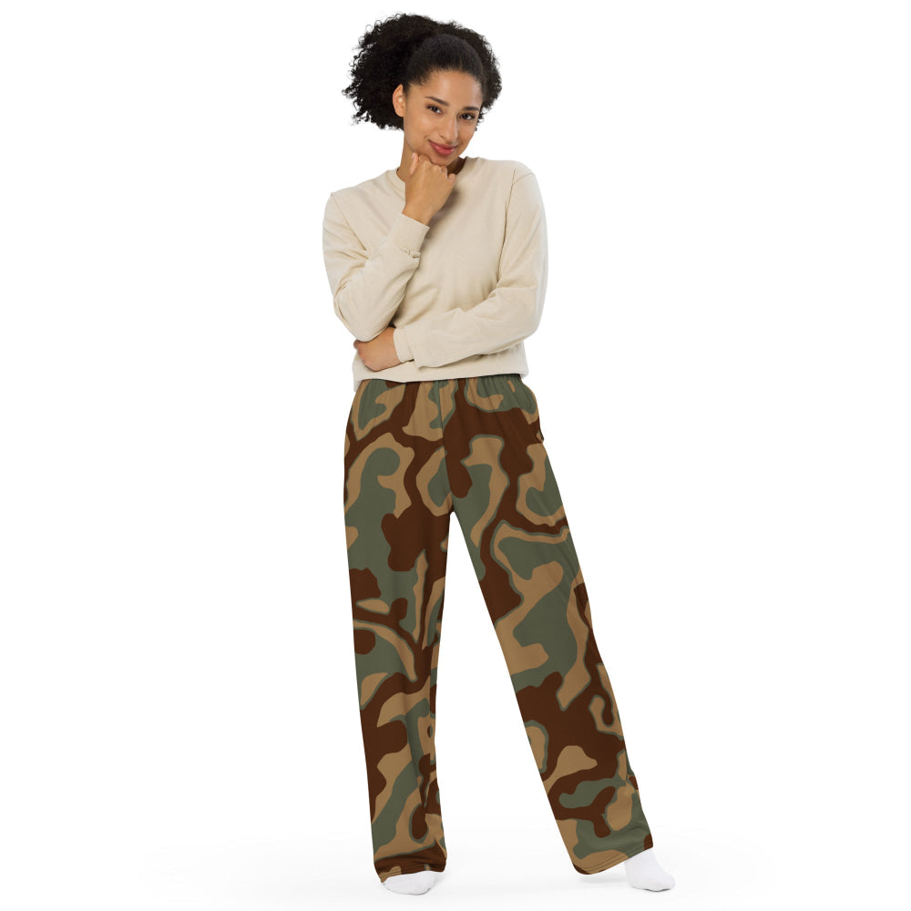 German WW2 Ambush Normandy Tank CAMO unisex wide-leg pants - Unisex Wide-Leg Pants