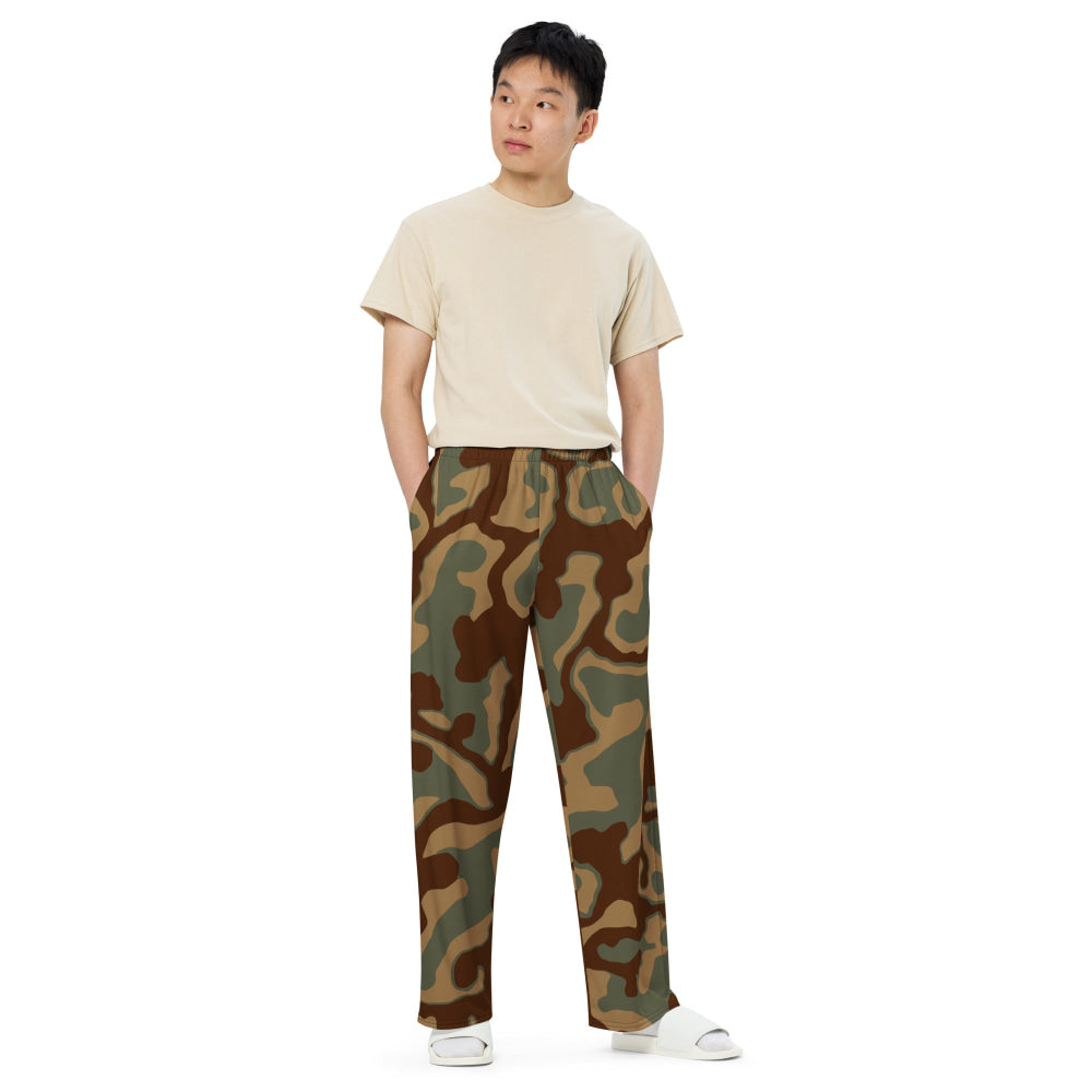 German WW2 Ambush Normandy Tank CAMO unisex wide-leg pants - Unisex Wide-Leg Pants