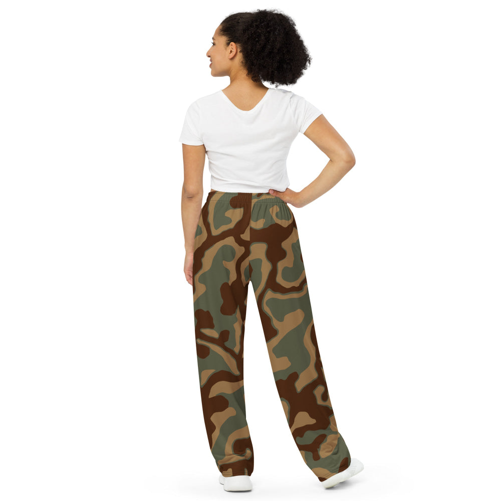 German WW2 Ambush Normandy Tank CAMO unisex wide-leg pants - Unisex Wide-Leg Pants