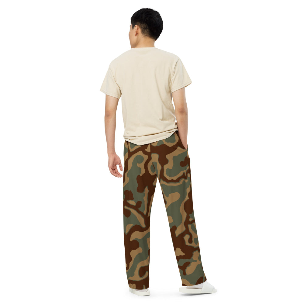 German WW2 Ambush Normandy Tank CAMO unisex wide-leg pants - Unisex Wide-Leg Pants