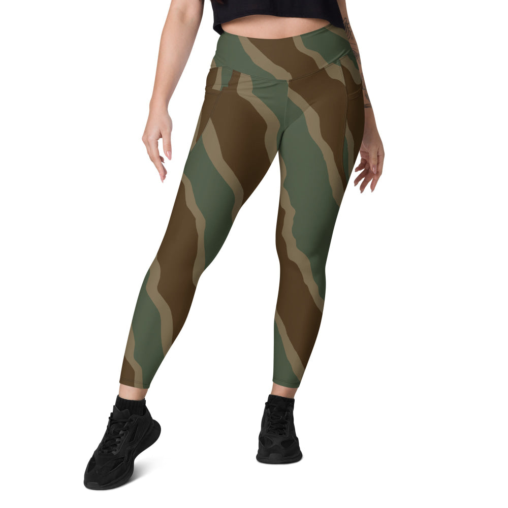 German WW2 Ambush Three Stripe Tank CAMO Leggings with pockets - Womens With Pockets