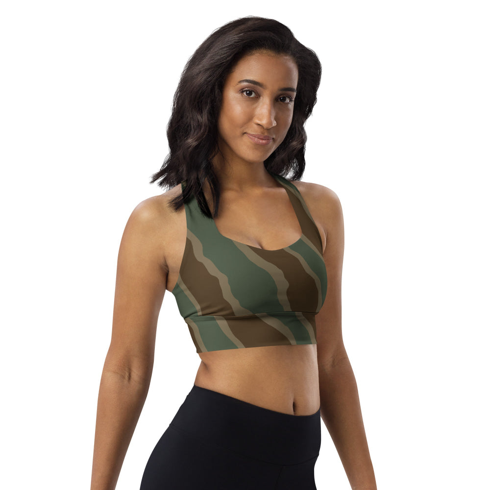 German WW2 Ambush Three Stripe Tank CAMO Longline sports bra - Womens Sports Bra