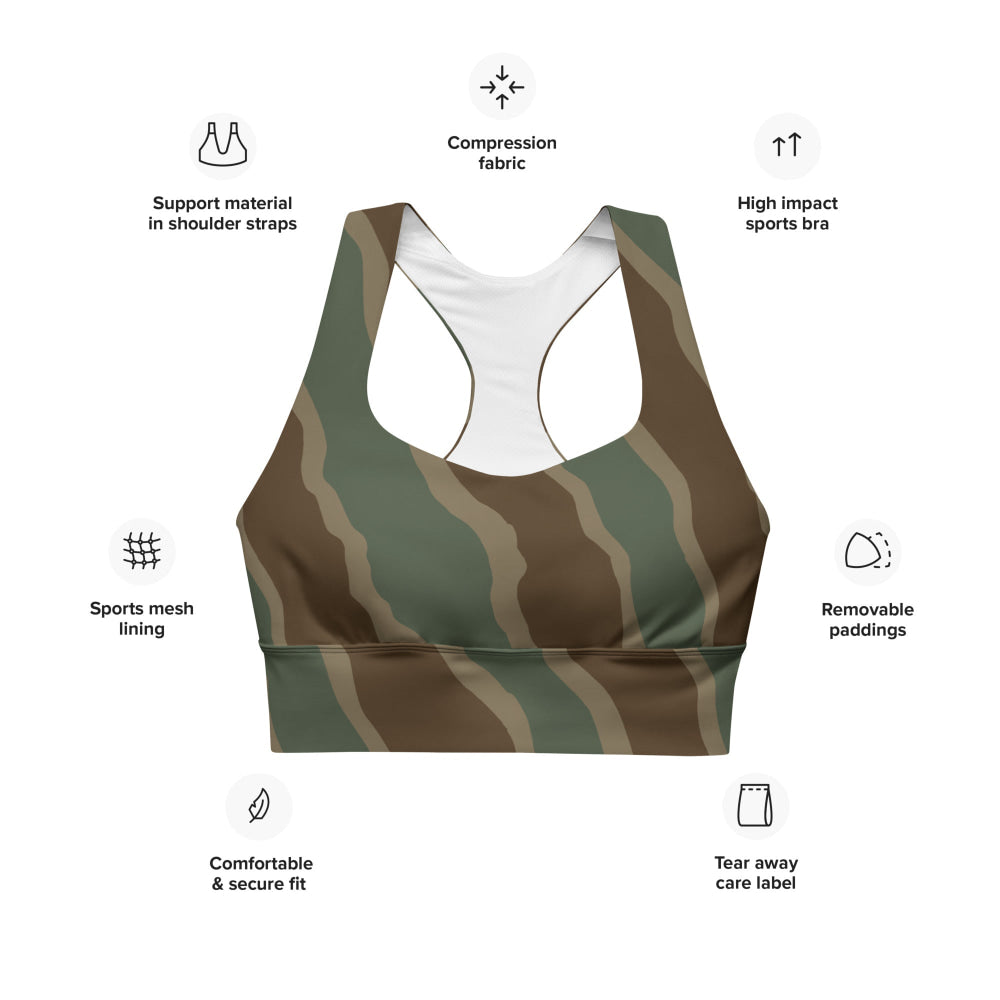 German WW2 Ambush Three Stripe Tank CAMO Longline sports bra - Womens Sports Bra