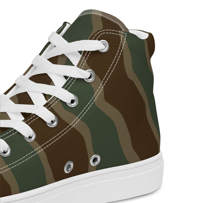 German WW2 Ambush Three Stripe Tank CAMO Men’s high top canvas shoes - Mens High Top Canvas Shoes