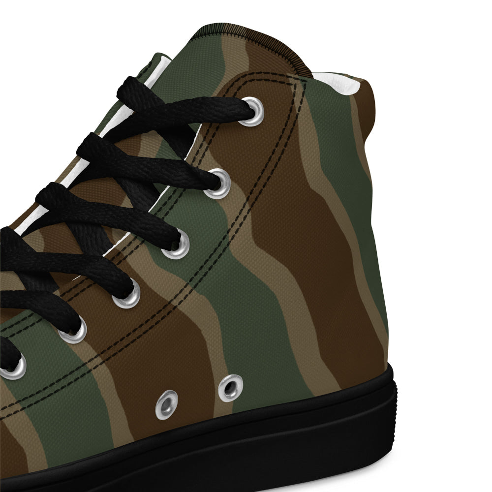 German WW2 Ambush Three Stripe Tank CAMO Men’s high top canvas shoes - Mens High Top Canvas Shoes