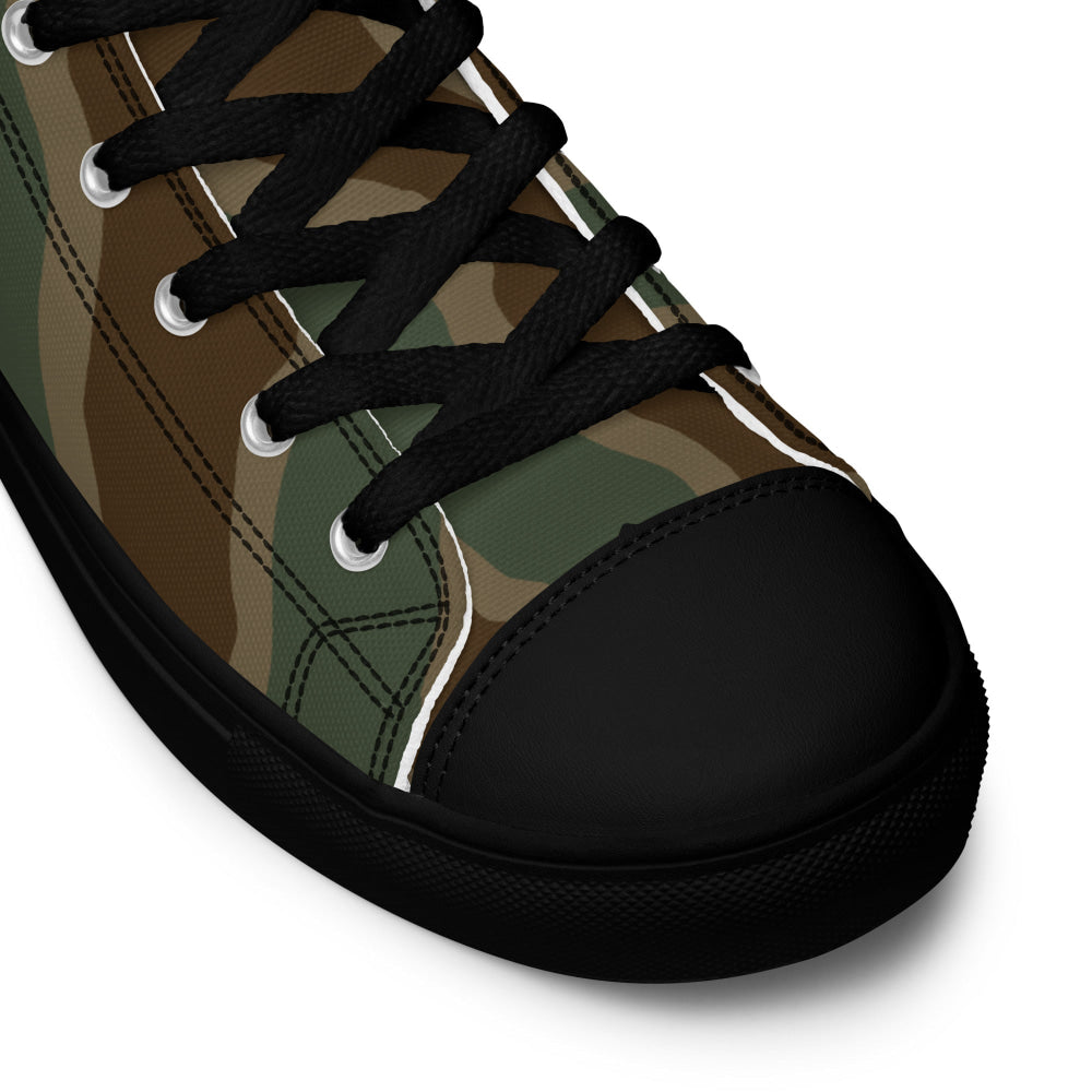 German WW2 Ambush Three Stripe Tank CAMO Men’s high top canvas shoes - Mens High Top Canvas Shoes