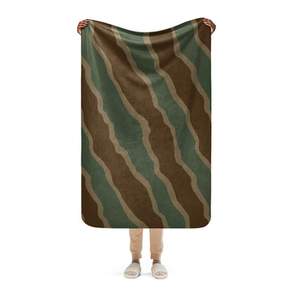 German WW2 Ambush Three Stripe Tank CAMO Sherpa blanket - 37″×57″ - Blanket