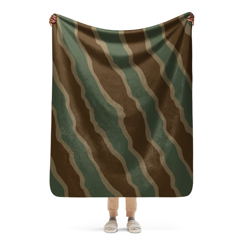 German WW2 Ambush Three Stripe Tank CAMO Sherpa blanket - 50″×60″ - Blanket