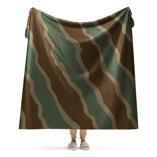 German WW2 Ambush Three Stripe Tank CAMO Sherpa blanket - 60″×80″ - Blanket