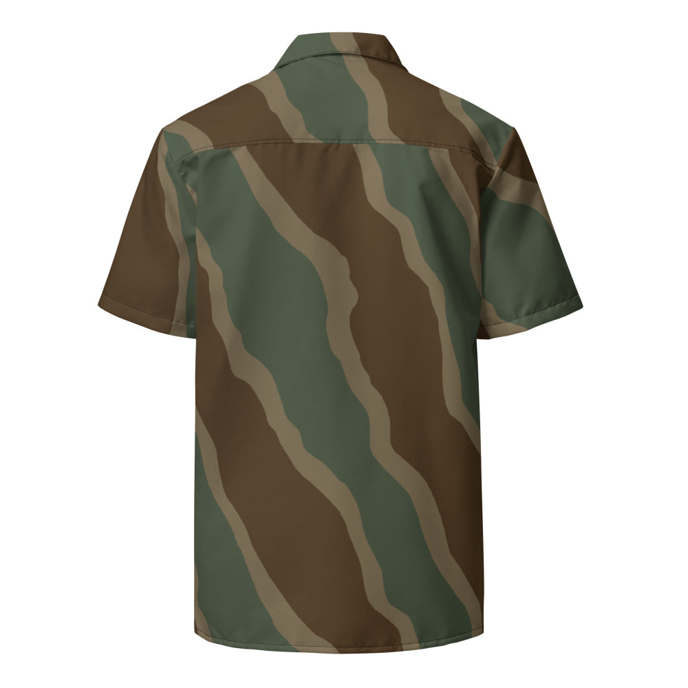 German WW2 Ambush Three Stripe Tank CAMO Unisex button shirt - Button Shirt