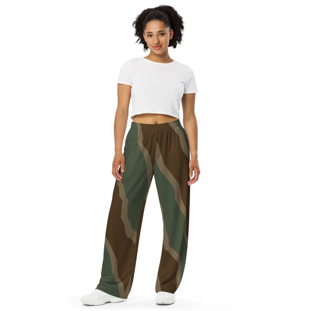 German WW2 Ambush Three Stripe Tank CAMO unisex wide-leg pants - Unisex Wide-Leg Pants