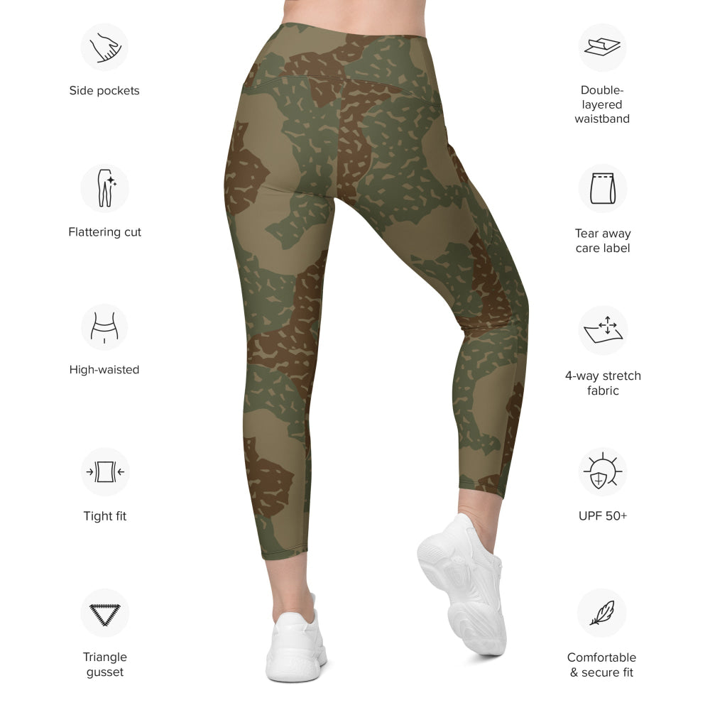 German WW2 Ambush Zimmerit Tank CAMO Leggings with pockets - Womens With Pockets