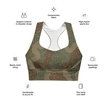 German WW2 Ambush Zimmerit Tank CAMO Longline sports bra - Womens Sports Bra