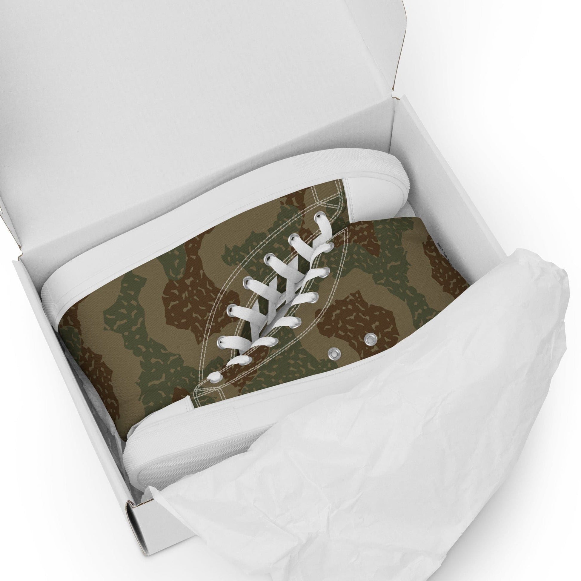 German WW2 Ambush Zimmerit Tank CAMO Men’s high top canvas shoes - Mens High Top Canvas Shoes