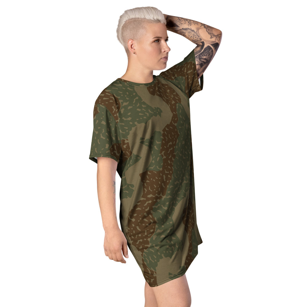 German WW2 Ambush Zimmerit Tank CAMO T-shirt dress - Womens T-Shirt Dress