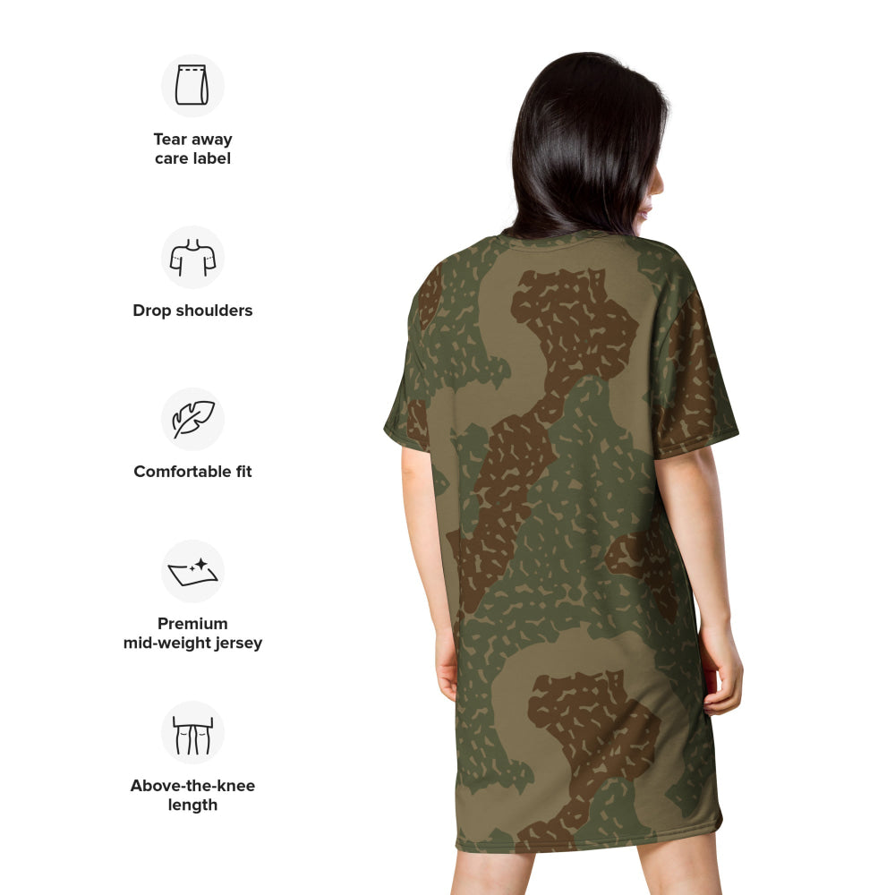 German WW2 Ambush Zimmerit Tank CAMO T-shirt dress - Womens T-Shirt Dress