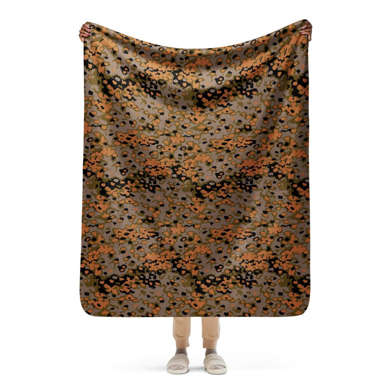 German WW2 Eichenlaubmuster Oak Leaf Autumn CAMO Sherpa blanket - 50″×60″
