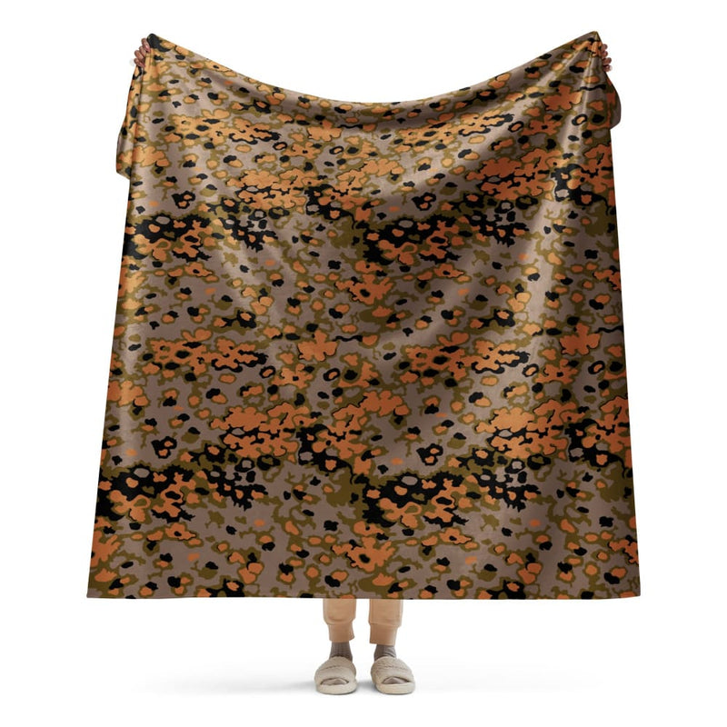 German WW2 Eichenlaubmuster Oak Leaf Autumn CAMO Sherpa blanket - 60″×80″