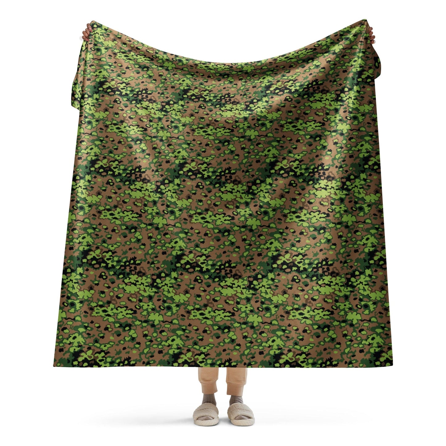 German Oak Leaf Eichenlaubmuster Spring CAMO Sherpa blanket - 60″×80″ - Blankets