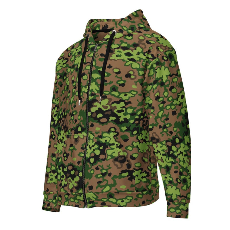 German WW2 Eichenlaubmuster Oak Leaf Spring CAMO Unisex zip hoodie - 2XS