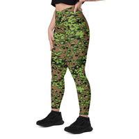 German WW2 Eichenlaubmuster Oak Leaf Spring CAMO Women’s Leggings with pockets