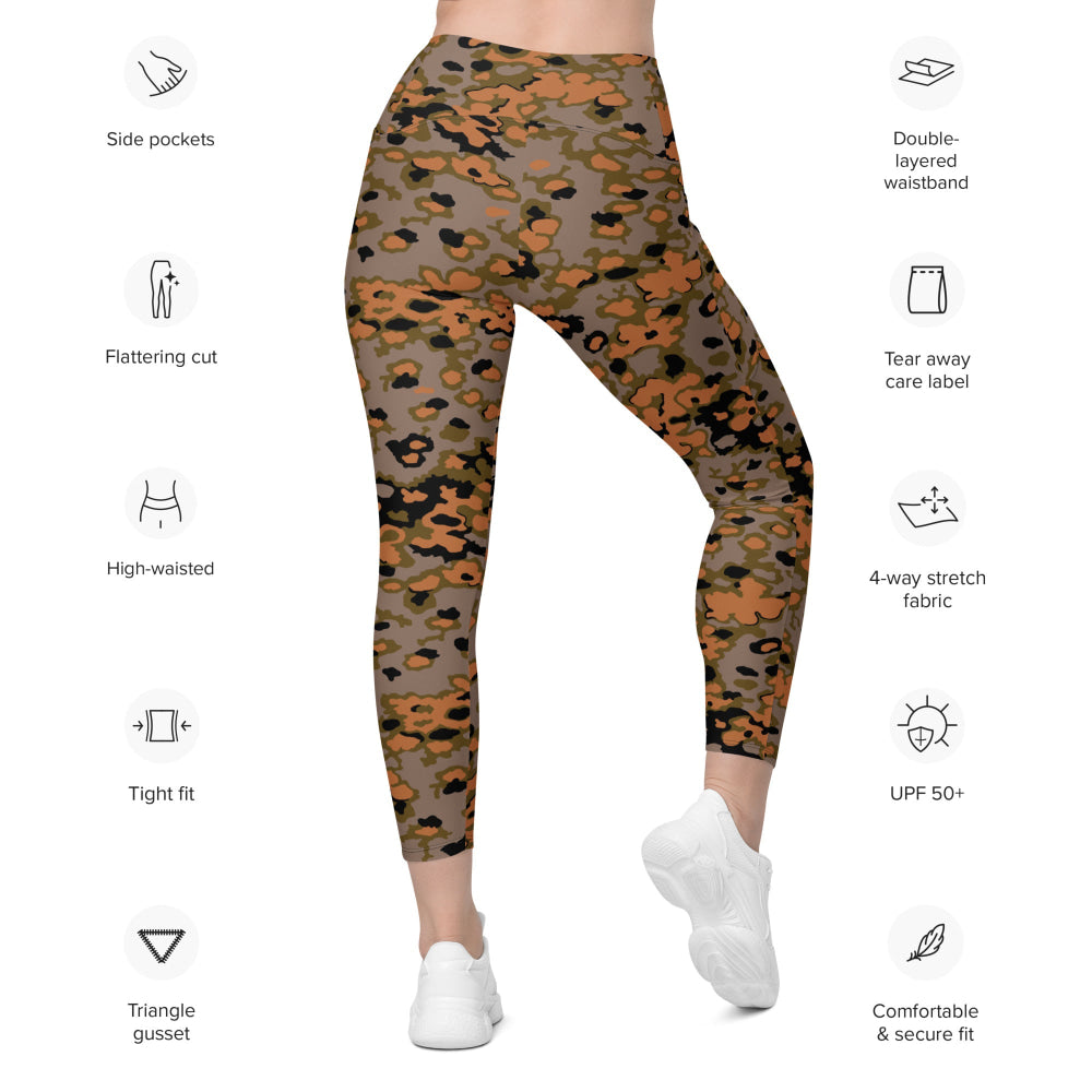 German WW2 Eichenlaubmuster Oakleaf Autumn CAMO Leggings with pockets - Womens With Pockets