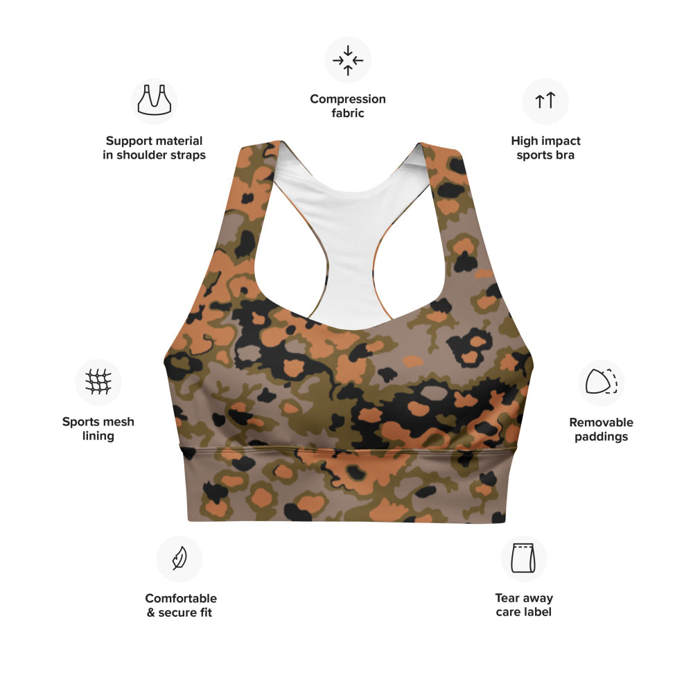 German WW2 Eichenlaubmuster Oakleaf Autumn CAMO Longline sports bra - Womens Sports Bra