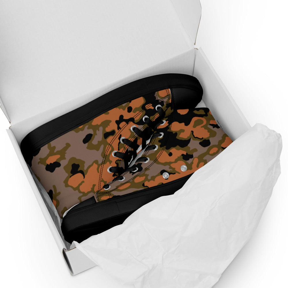 German WW2 Eichenlaubmuster Oakleaf Autumn CAMO Men’s high top canvas shoes - Mens High Top Canvas Shoes