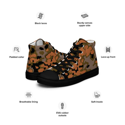 German WW2 Eichenlaubmuster Oakleaf Autumn CAMO Men’s high top canvas shoes - Mens High Top Canvas Shoes