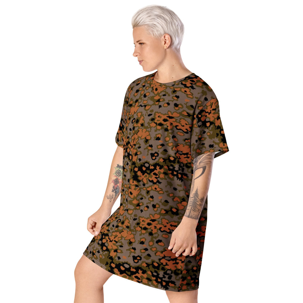 German WW2 Eichenlaubmuster Oakleaf Autumn CAMO T-shirt dress - Womens T-Shirt Dress