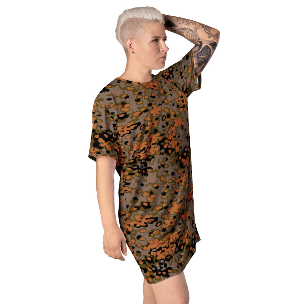 German WW2 Eichenlaubmuster Oakleaf Autumn CAMO T-shirt dress - Womens T-Shirt Dress