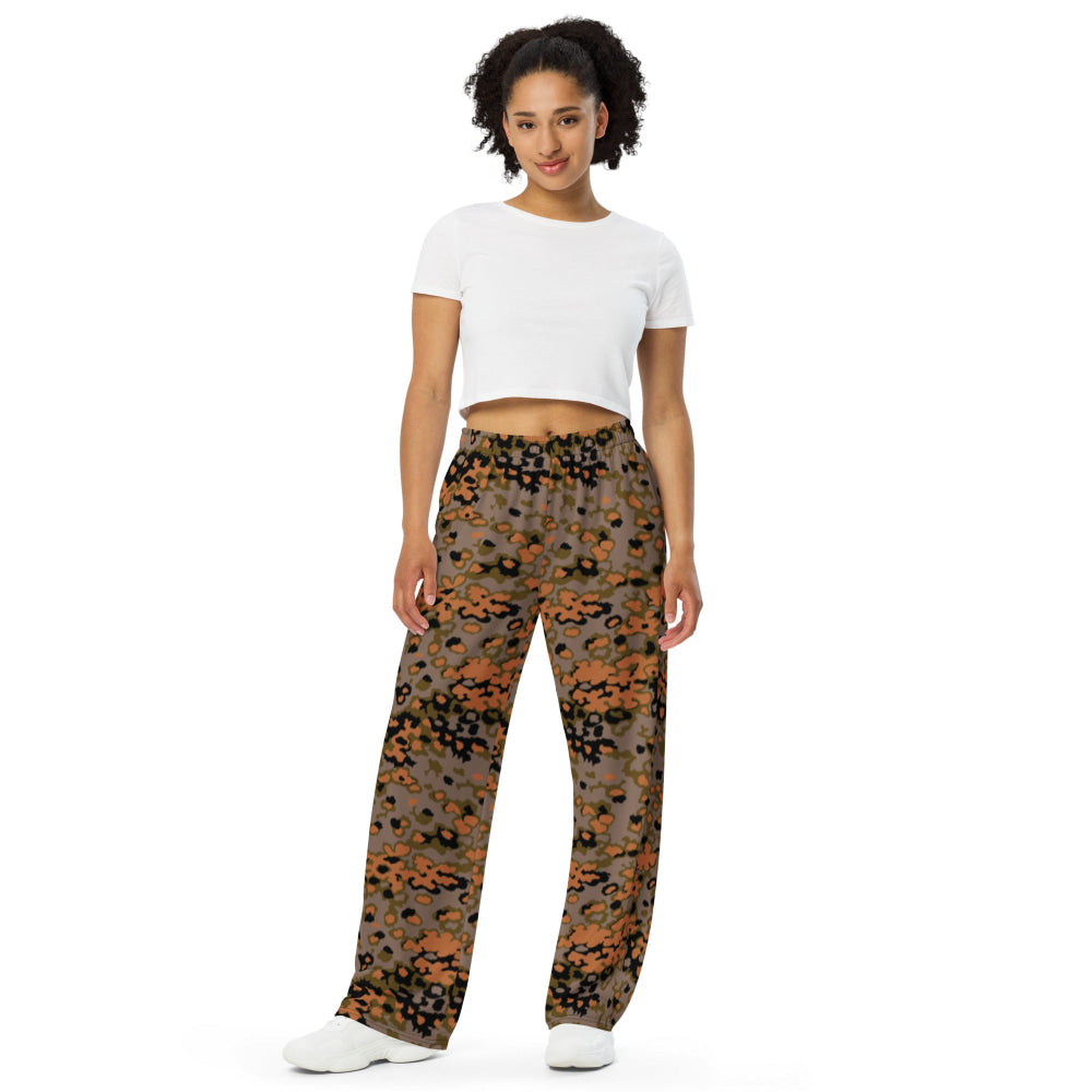 German WW2 Eichenlaubmuster Oakleaf Autumn CAMO unisex wide-leg pants - Unisex Wide-Leg Pants