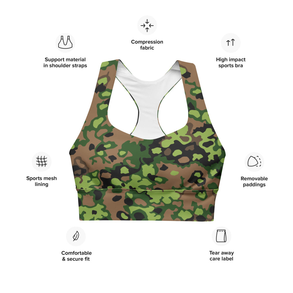 German WW2 Eichenlaubmuster Oakleaf Spring CAMO Longline sports bra - Womens Sports Bra