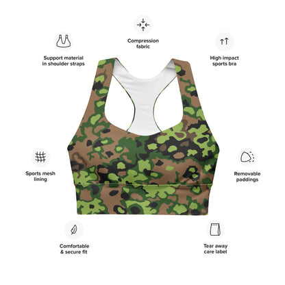 German WW2 Eichenlaubmuster Oakleaf Spring CAMO Longline sports bra - Womens Sports Bra