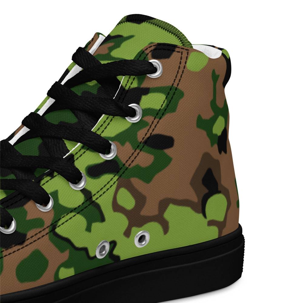 German WW2 Eichenlaubmuster Oakleaf Spring CAMO Men’s high top canvas shoes - Mens High Top Canvas Shoes