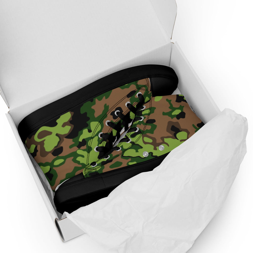 German WW2 Eichenlaubmuster Oakleaf Spring CAMO Men’s high top canvas shoes - Mens High Top Canvas Shoes