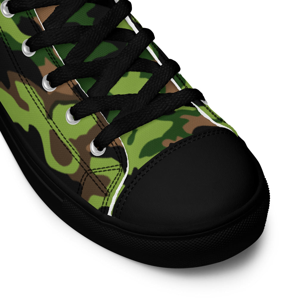 German WW2 Eichenlaubmuster Oakleaf Spring CAMO Men’s high top canvas shoes - Mens High Top Canvas Shoes